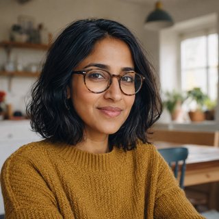 An illustrated portrait of Priya Shah